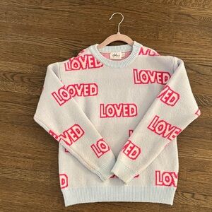 Lola + The Boys Pink and White Striped Sweater